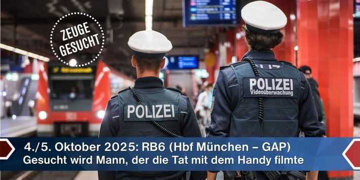 Bundespolizeidirektion München: Zeugenaufruf mit Oktoberfestbezug - Bundespolizei sucht "Handy-Filmer"