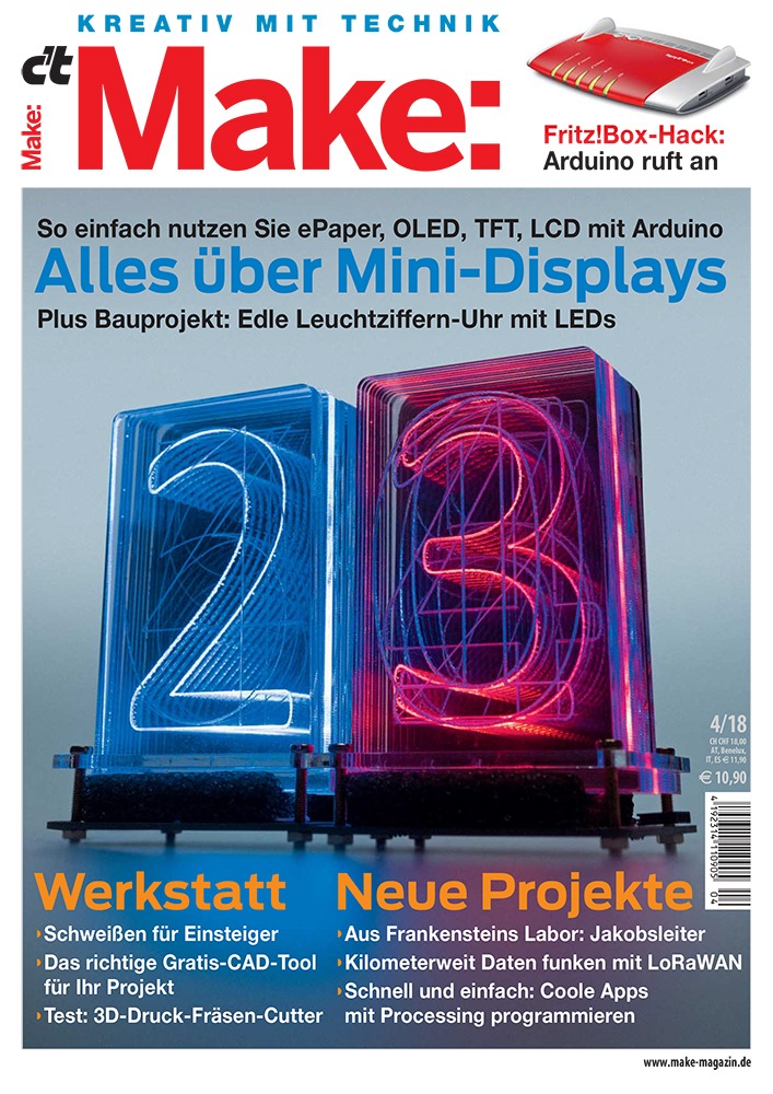 Make-Magazin: LED-Nixies selbst bauen / Edle Leuchtziffern-Uhr im Retro-Look