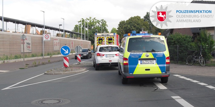 POL-OL: +++Verletzter Radfahrer in Oldenburg nach Zusammenstoß mit Pkw+++