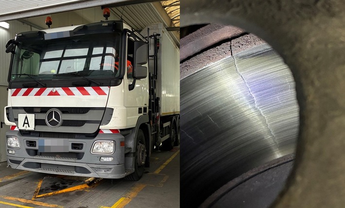 POL-GE: Risse in Bremsscheibe - Lkw nach Kontrolle stillgelegt