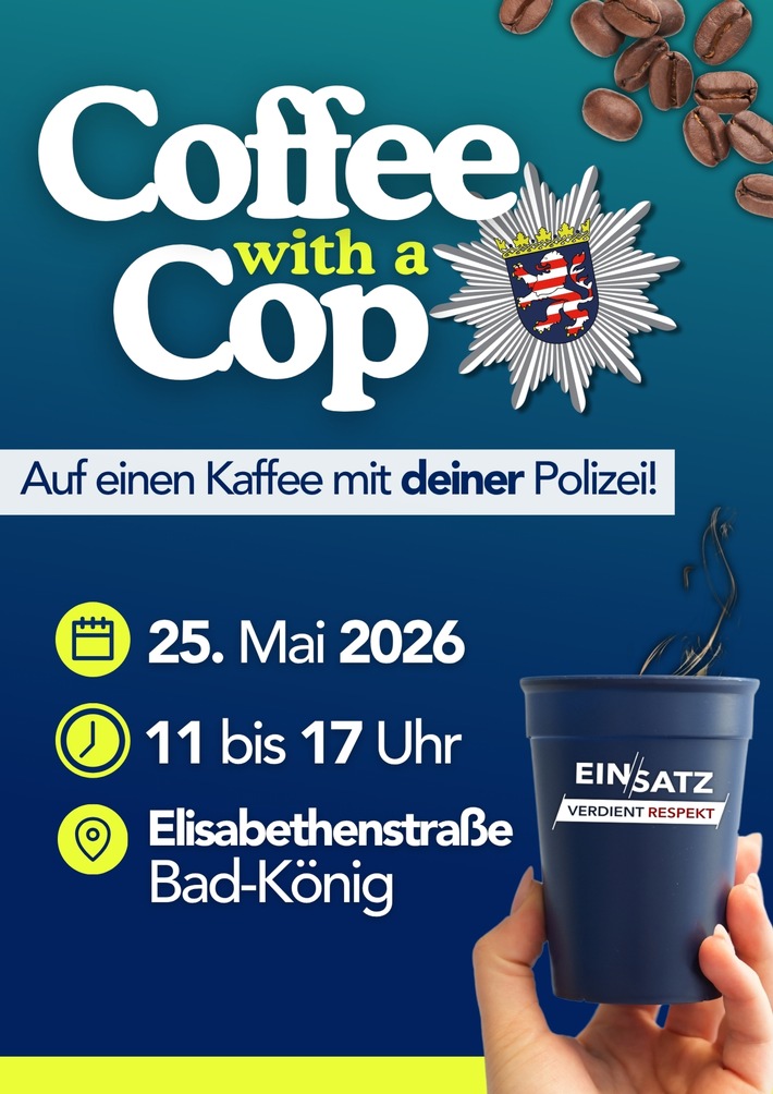 POL-DA: Bad König: Polizei lädt zu "Coffee with a cop" im Rahmen des Pfingstmarkts ein