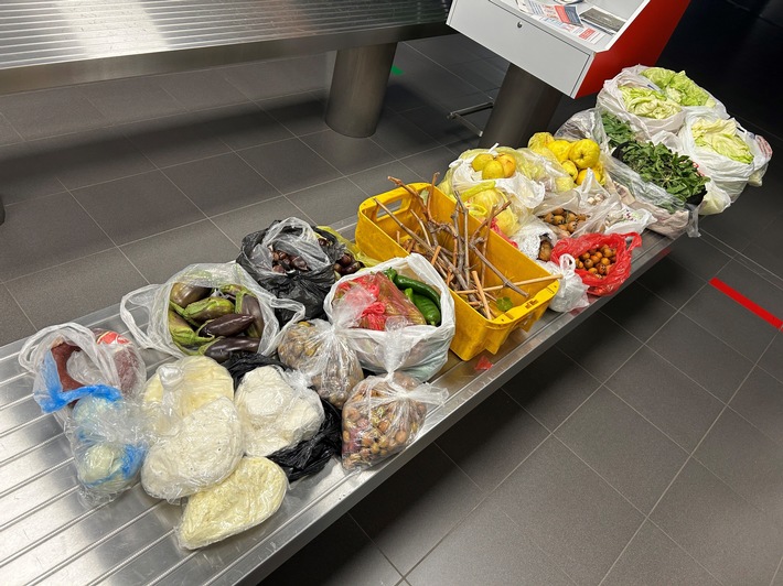 HZA-SB: Verbotene Lebensmittel im Reisegepäck/Rund 50 Kilogramm aus dem Verkehr gezogen