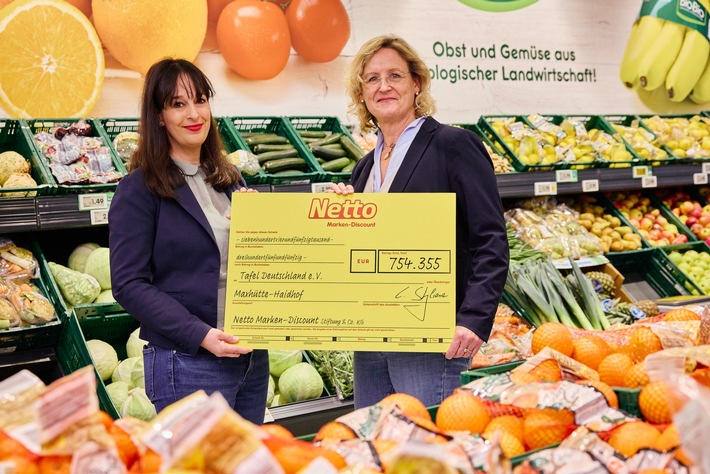 Netto-Spendeninitiative unterstützt die Tafel Deutschland mit 754.355 Euro