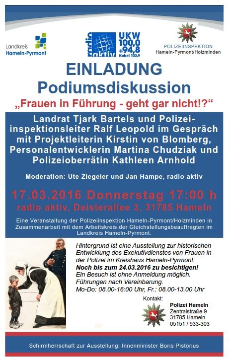 POL-HM: Einladung zur Podiumsdiskussion: Frauen in Führung - geht gar nicht!?