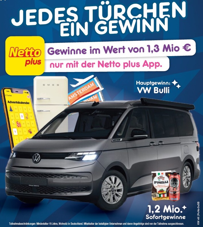 Netto plus App: Netto Marken-Discount startet exklusiven Adventskalender: Jedes Türchen ein Gewinn