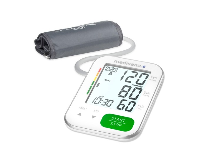Praktische Blutdruckmessgeräte im Taschenformat: Die neuen Oberarm-Blutdruckmessgeräte BU 565 und BU 570 connect von medisana