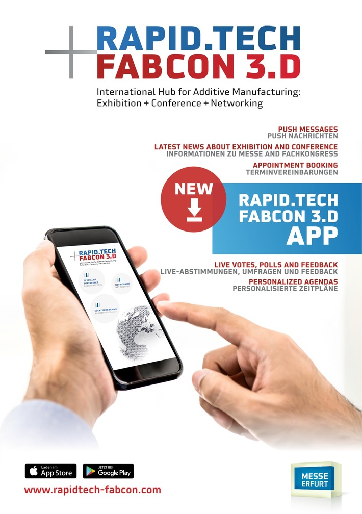 Keep yourself in the loop with the new Rapid.Tech + FabCon 3.D app