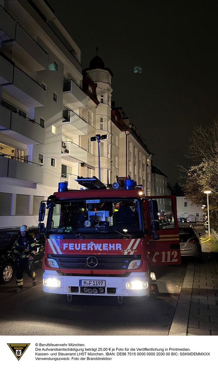 FW-M: Wohnhaus nach Kellerbrand unbewohnbar (Sendling)