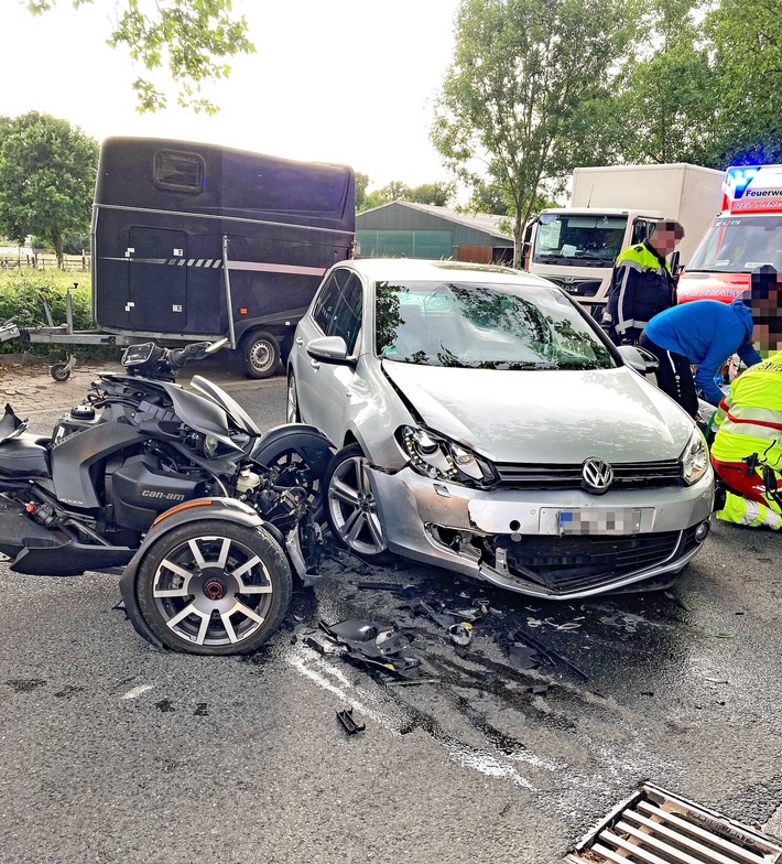 POL-ME: Trike-Fahrer bei Zusammenstoß schwer verletzt - 2505111