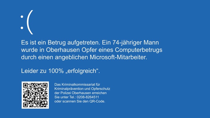 POL-OB: Falscher Microsoft-Mitarbeiter: 74-Jähriger wird Opfer eines perfiden Betrugs