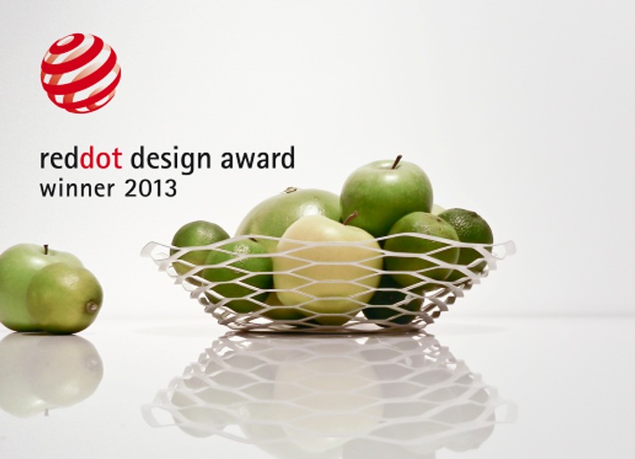 La coupe à fruits La Vague de Manor récompensée du « red dot award: product design 2013 »