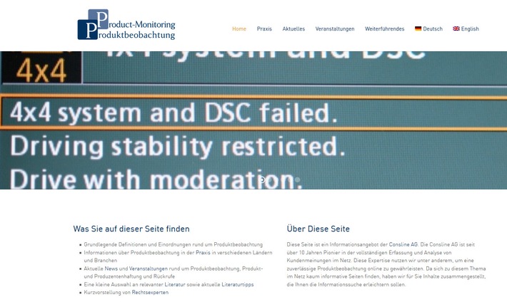 product-monitoring.com: Consline AG introduces new information platform