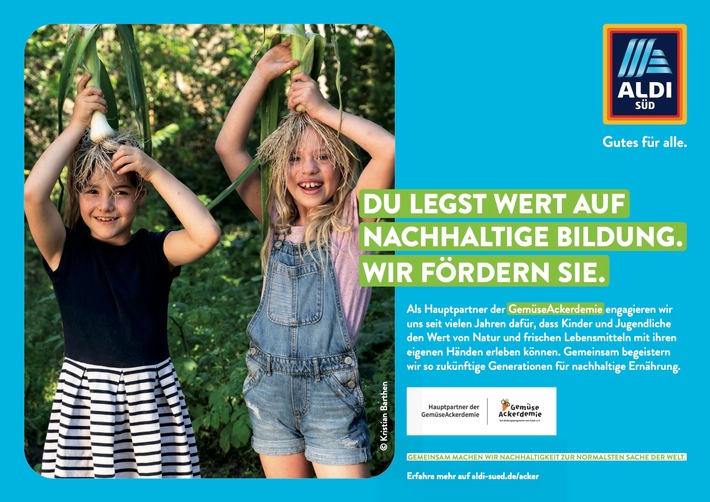 ALDI SÜD setzt Zeichen für Ernährungsbildung: Mit jedem Kauf von Bio-Obst und -Gemüse werden Kinder in Deutschland gefördert