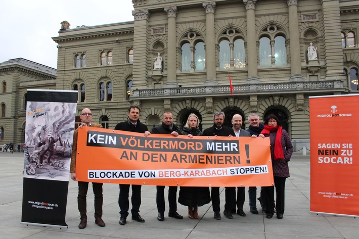 Proteste in Genf und Bern: Blockade von Berg-Karabach sofort stoppen!
