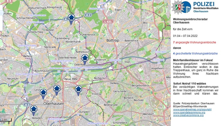 POL-OB: Wohnungseinbruchsradar für Oberhausen - Polizeiexperten beraten Sie kostenlos!