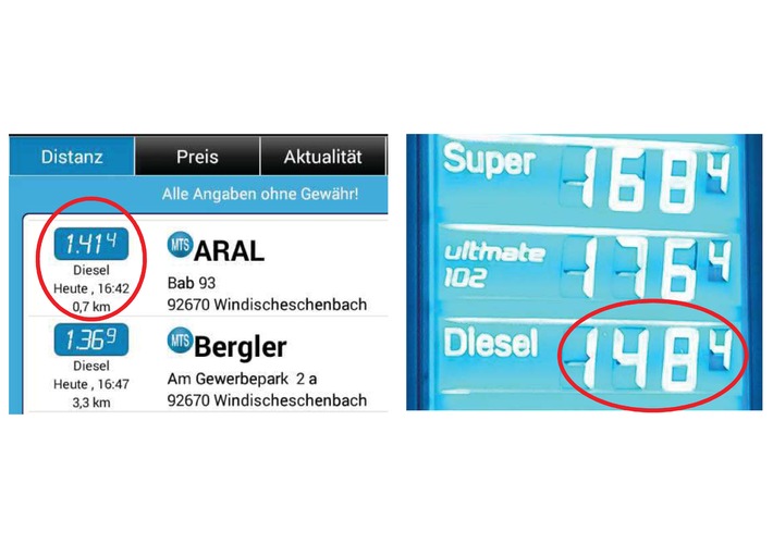 &quot;Preisschwindel&quot; an der Tank&amp;Rast-Autobahn-Raststätte / In Waldnaabtal werden Verbraucher um 7 Cent pro Liter irregeführt