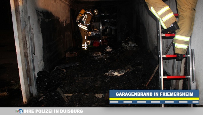 POL-DU: Friemersheim: Garage brennt - Zeugen gesucht
