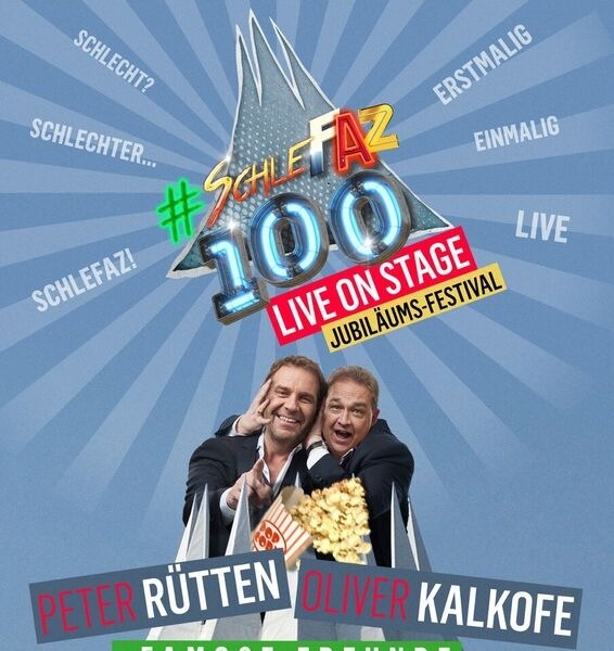 Oliver Kalkofe, Peter Rütten & famose Freunde zelebrieren... SchleFaZ 100 - Live! Das Jubiläums-Festival / Peter Rütten und Oliver Kaklofe feiern die 100. Folge SchleFaZ erstmalig live on Stage. Weiterer Text über ots und www.presseportal.de/nr/43455 / Die Verwendung dieses Bildes ist für redaktionelle Zwecke honorarfrei. Veröffentlichung bitte unter Quellenangabe: "obs/Tele 5/Steffen Jänecke / Sven Knoch"