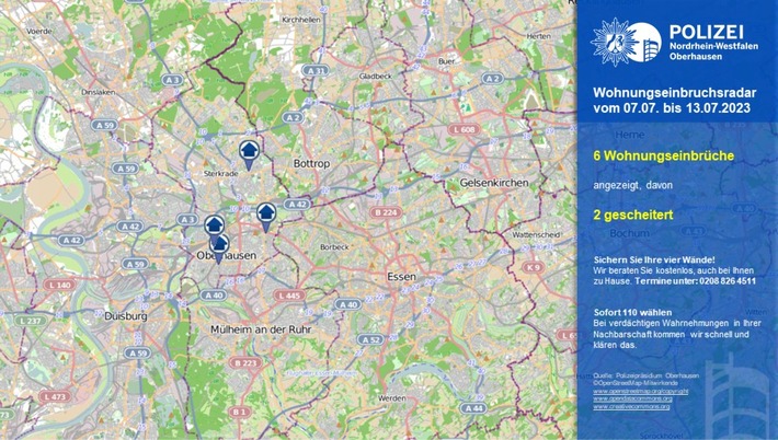 POL-OB: Wohnungseinbruchsradar für Oberhausen