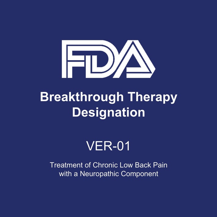 VERTANICAL erhält FDA Breakthrough Therapy Designation für VER-01 als First-in-Class Therapie zur Behandlung chronischer Kreuzschmerzen