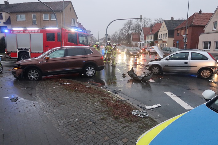 POL-DEL: Polizei Delmenhorst: Verkehrsunfall mit leicht verletzter Person