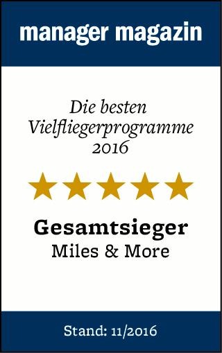 Miles & More als bestes Vielfliegerprogramm ausgezeichnet / Studie im Auftrag des manager magazins: Teilnehmer schätzen die Benefits des Programms