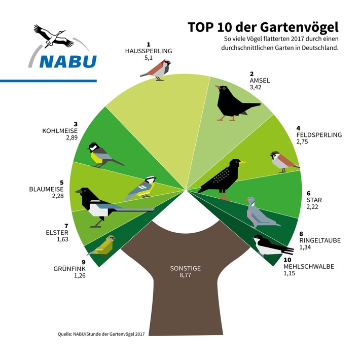 NABU: Vatertag bis Muttertag mit Vögeln verbringen / NABU, NAJU und LBV laden vom 10. bis 13. Mai zur 14. &quot;Stunde der Gartenvögel&quot;