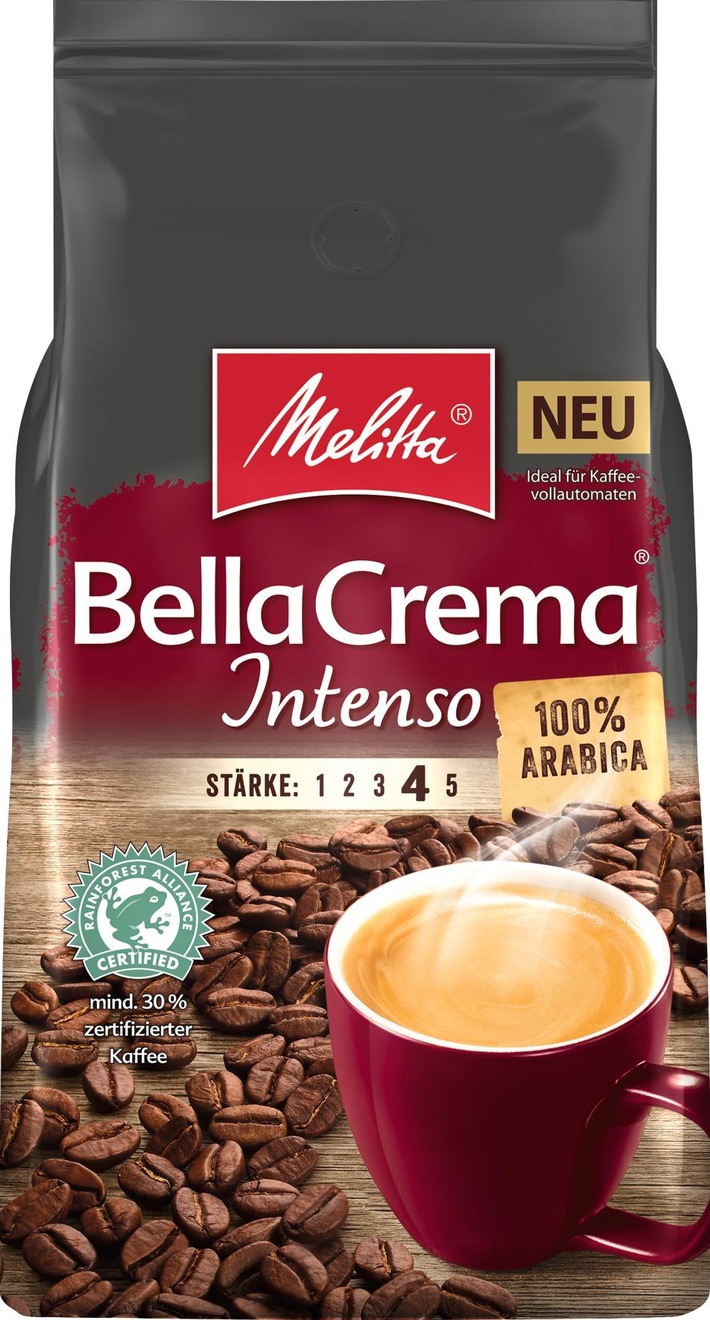 Melitta® erweitert BellaCrema® Range um neue Sorte / BellaCrema® Intenso von Melitta mit starkem Aroma