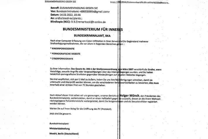 POL-LDK: Lahn-Dill-Kreis: Polizei warnt vor betrügerischer E-Mail