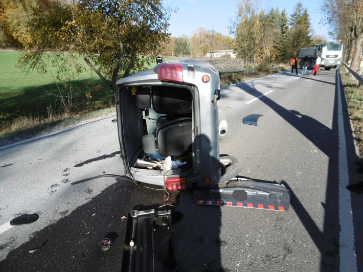 POL-NOM: Walkenried, L 603, 07.11.18, 13:50 Uhr (DOM) 
Kutzhütte in Fahrtrichtung Neuhof, Junger Fahranfänger überschlägt sich mit PKW.