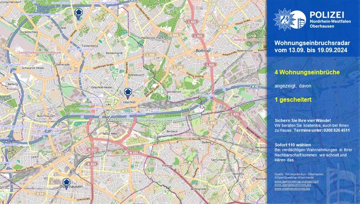 POL-OB: Wohnungseinbruchsradar in Oberhausen