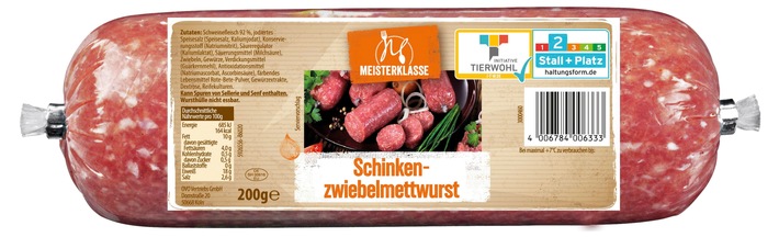 Ovo Vertriebs GmbH ruft "Meisterklasse Schinken-Zwiebelmettwurst 200g" zurück