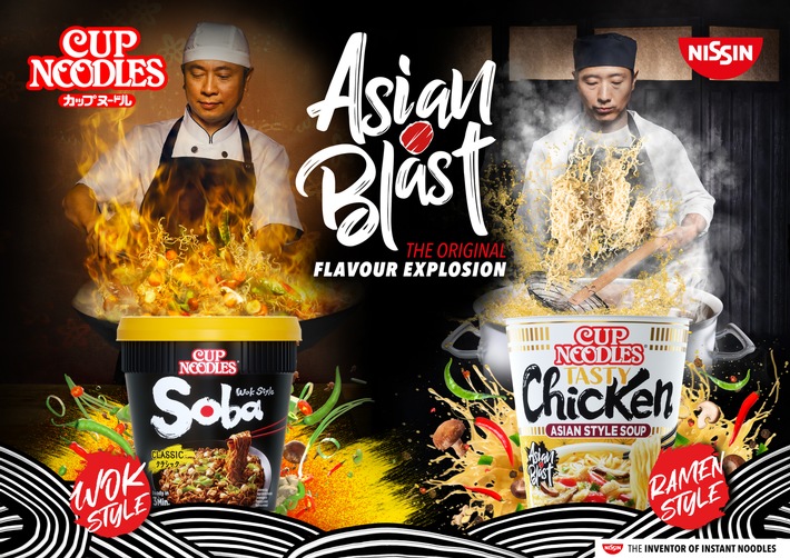 Geschmacksexplosion auf Japanisch / Nissin Foods, Erfinder der Instant-Nudeln, startet dritte Welle der "Asian Blast" Kampagne