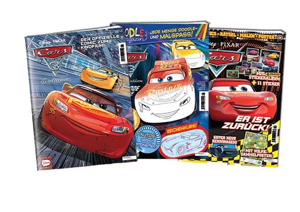 Dreifache Magazin-Power zum Kinofilm "Disney Cars 3: Evolution"