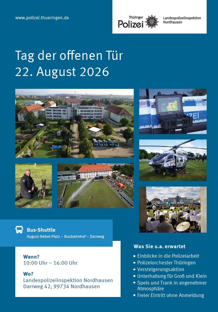 LPI-NDH: Die Landespolizeiinspektion Nordhausen öffnet ihre Türen