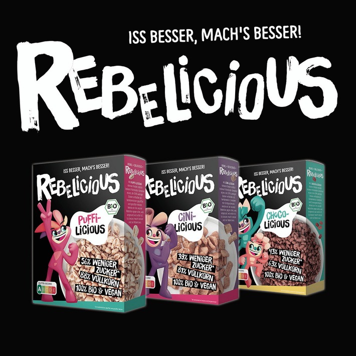 Löffel für Löffel gegen Mobbing und zu viel Zucker / Die Cerealien Marke Rebelicious macht sich mit neuer Mission und neuem Look für Kinder stark