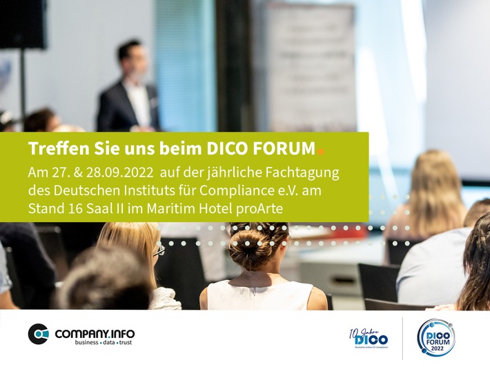 Company.info Deutschland erstmals beim DICO FORUM in Berlin / 2-Tages-Konferenz mit zahlreichen Vorträgen und Workshops zum Thema Compliance