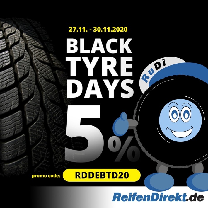 Black Tyre Days 2020: Hier sehen Kunden definitiv nicht schwarz - ReifenDirekt.de schenkt fünf Prozent