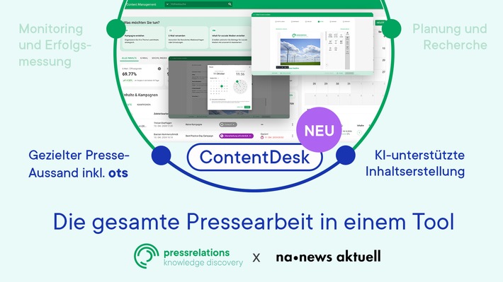 pressrelations vereint mit ContentDesk und news aktuell-Partnerschaft gesamte Pressearbeit in einer Plattform