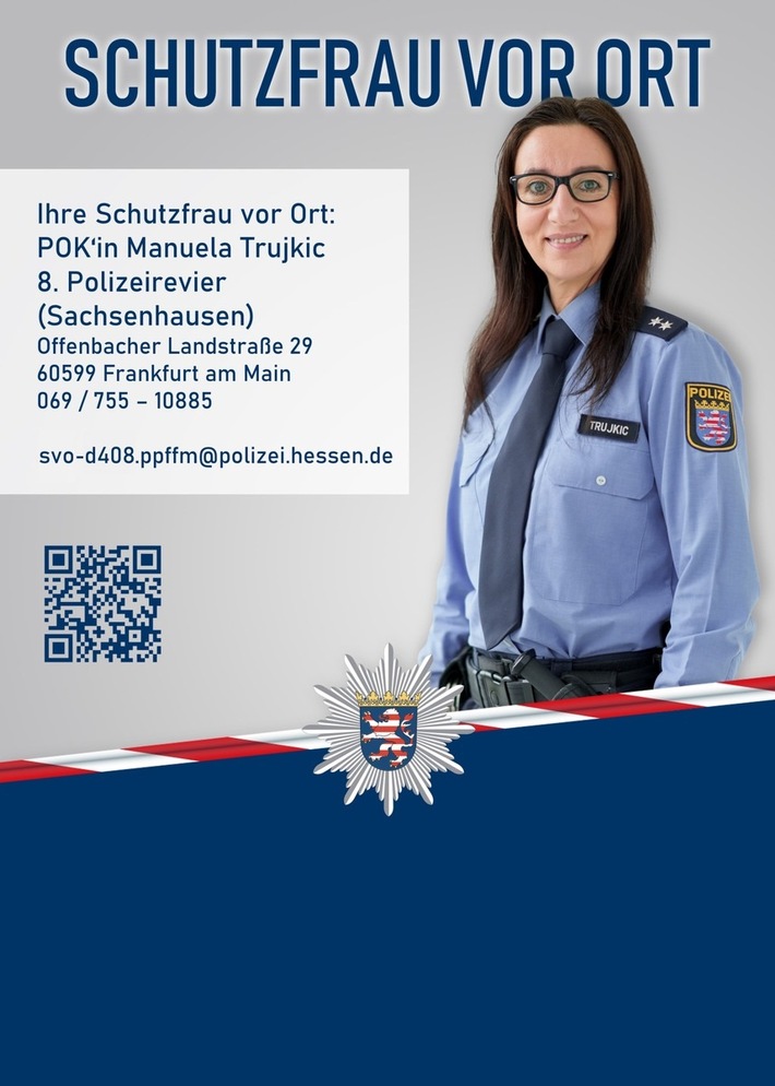 POL-F: 230815 - 0955 Frankfurt - Sachsenhausen: Neue &quot;Schutzfrau vor Ort&quot; beim 8. Polizeirevier - Vorstellung beim Goetheturmfest