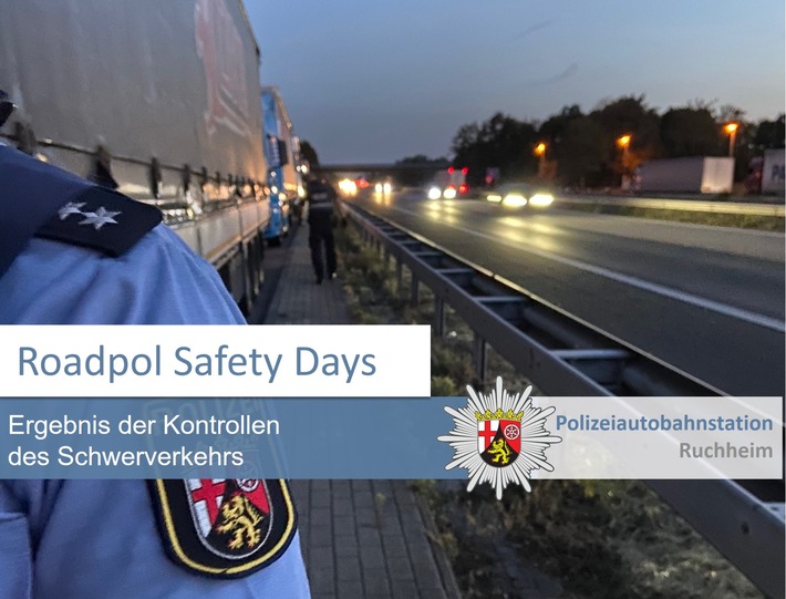 POL-PDNW: Polizeiautobahnstation Ruchheim - Zentrale Verkehrsdienste Roadpol Safety Days - Überwachung Schwerverkehr