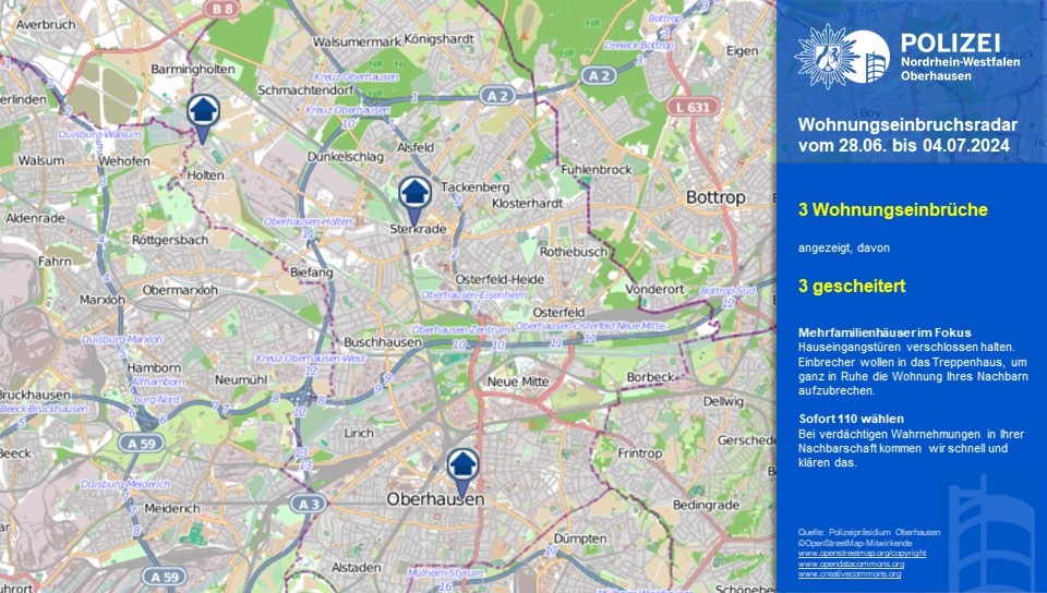 POL-OB: Wohnungseinbruchsradar in Oberhausen