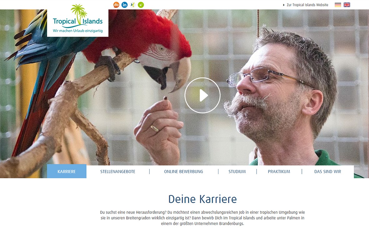 PM: Neues Karriere-Portal von Tropical Islands online