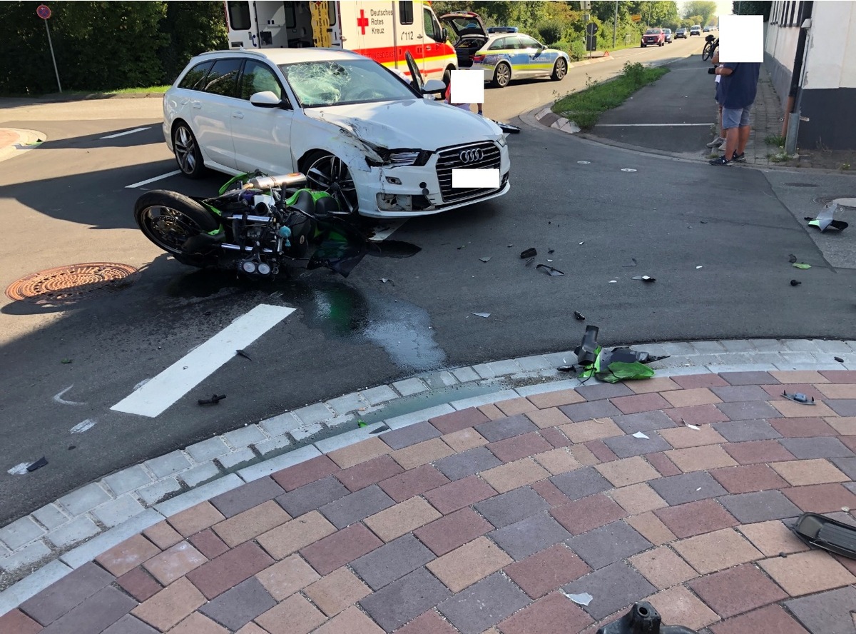 POL-PDLD: Verkehrsunfall mit schwerverletztem Motorradfahrer