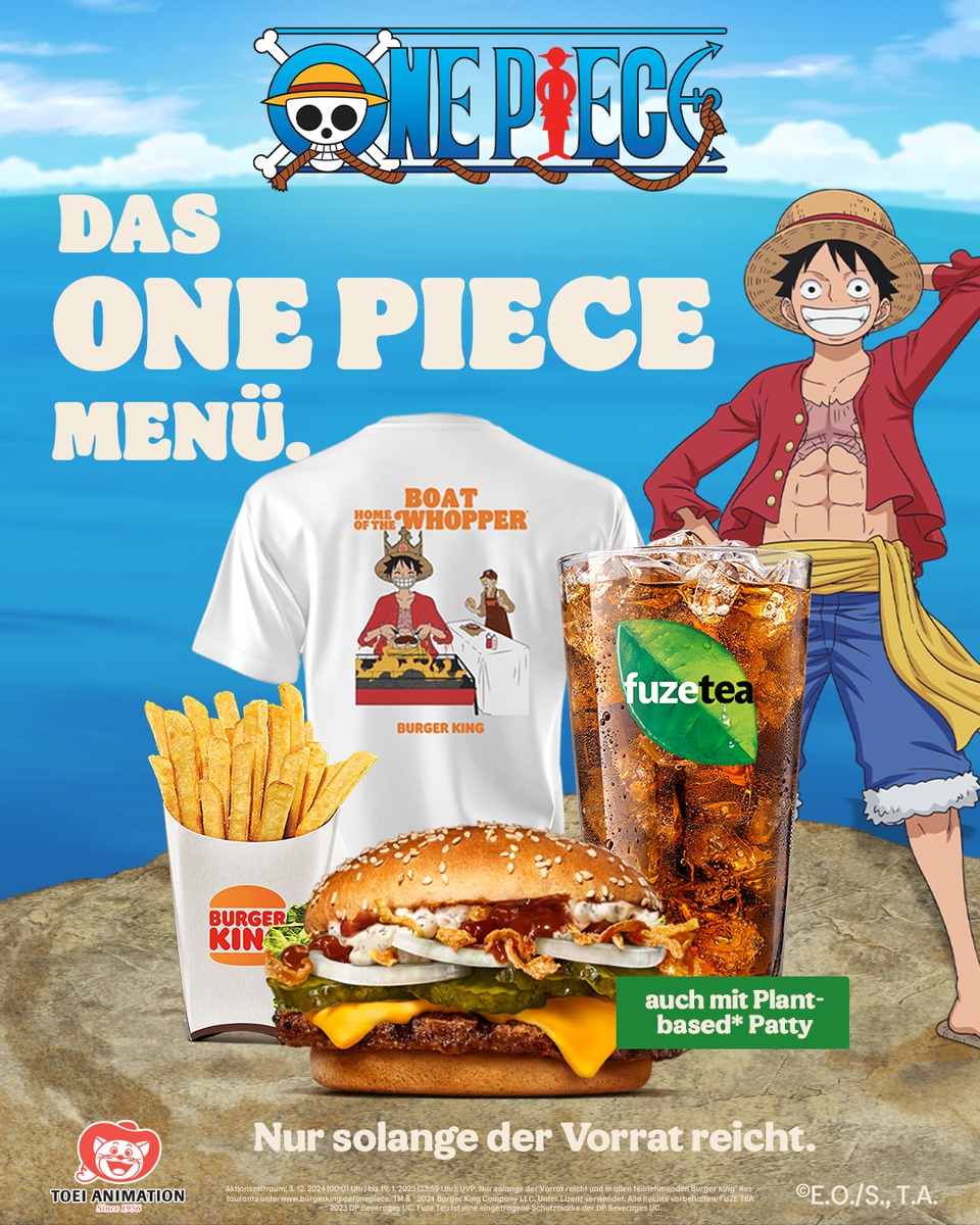 Burger King® begeistert Anime-Fans: Langersehnte One Piece Kooperation nun in Deutschland