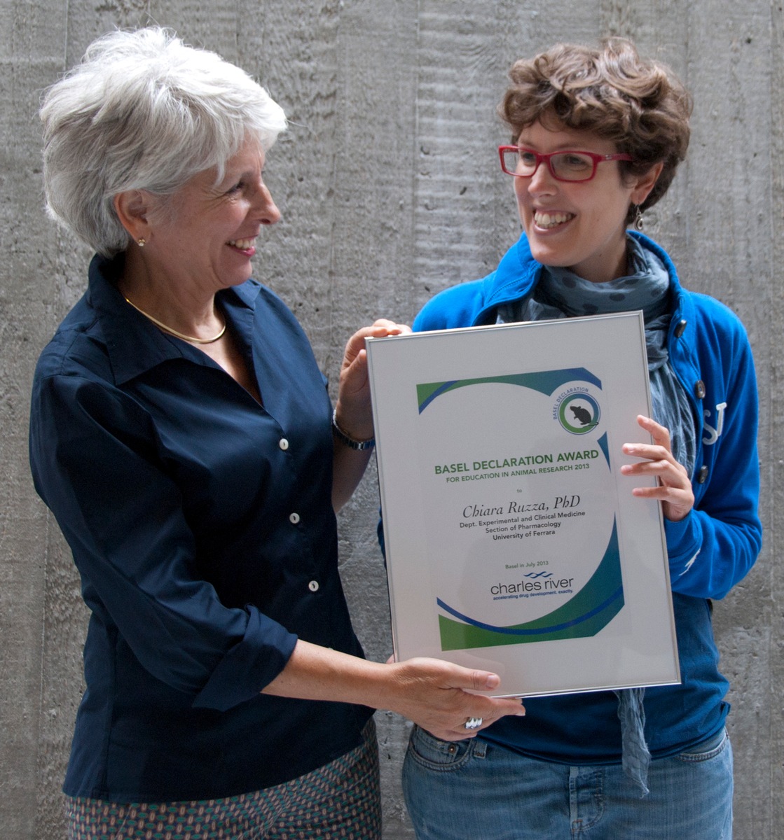 A young researcher from Italy wins this year&#039;s &quot;Basel Declaration Award for Education in Animal Research&quot; (Picture)