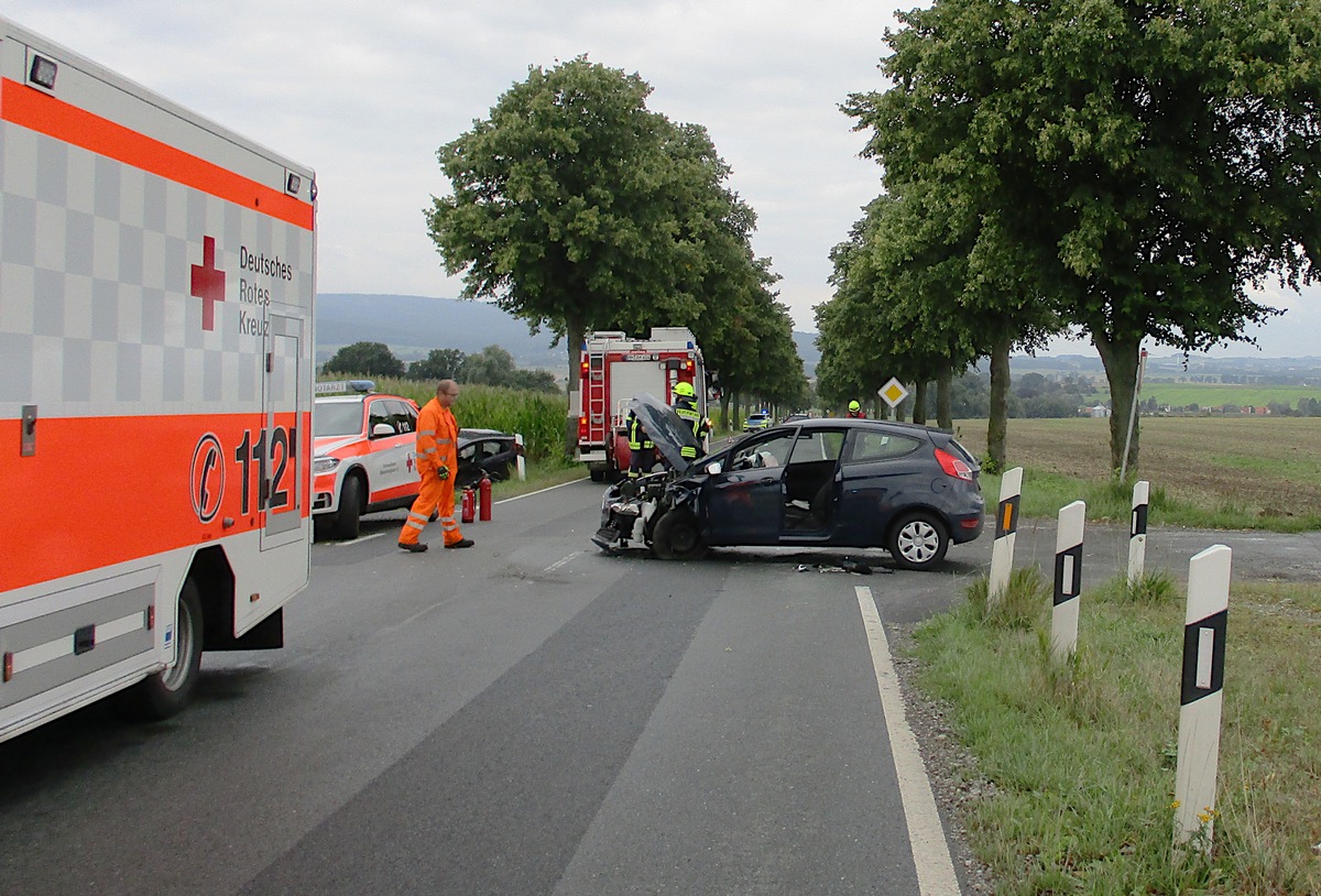 POL-HM: Verkehrsunfall auf der Landesstraße 423 mit zwei verletzten Personen