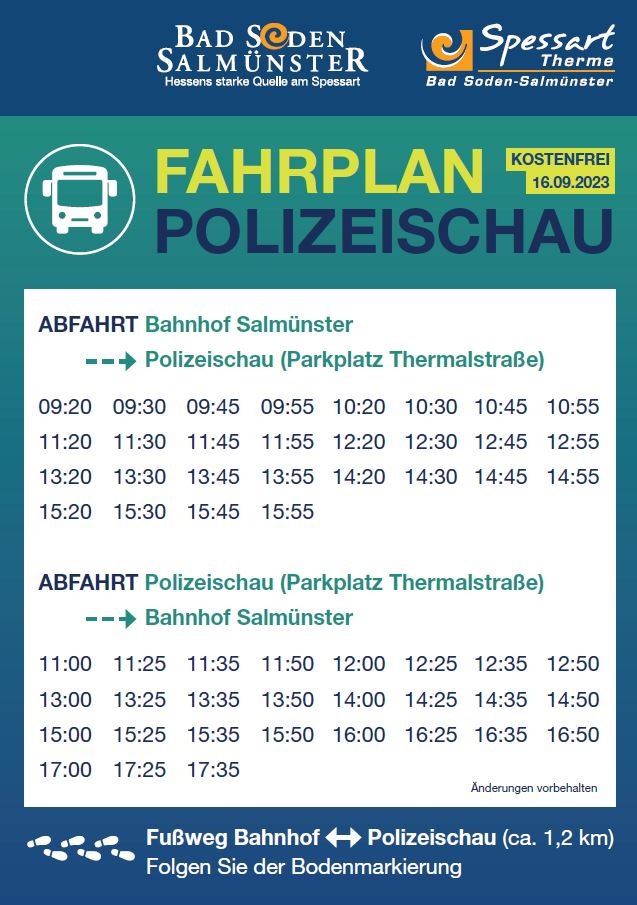 POL-OH: Große Polizeischau am Samstag in Bad Soden-Salmünster!