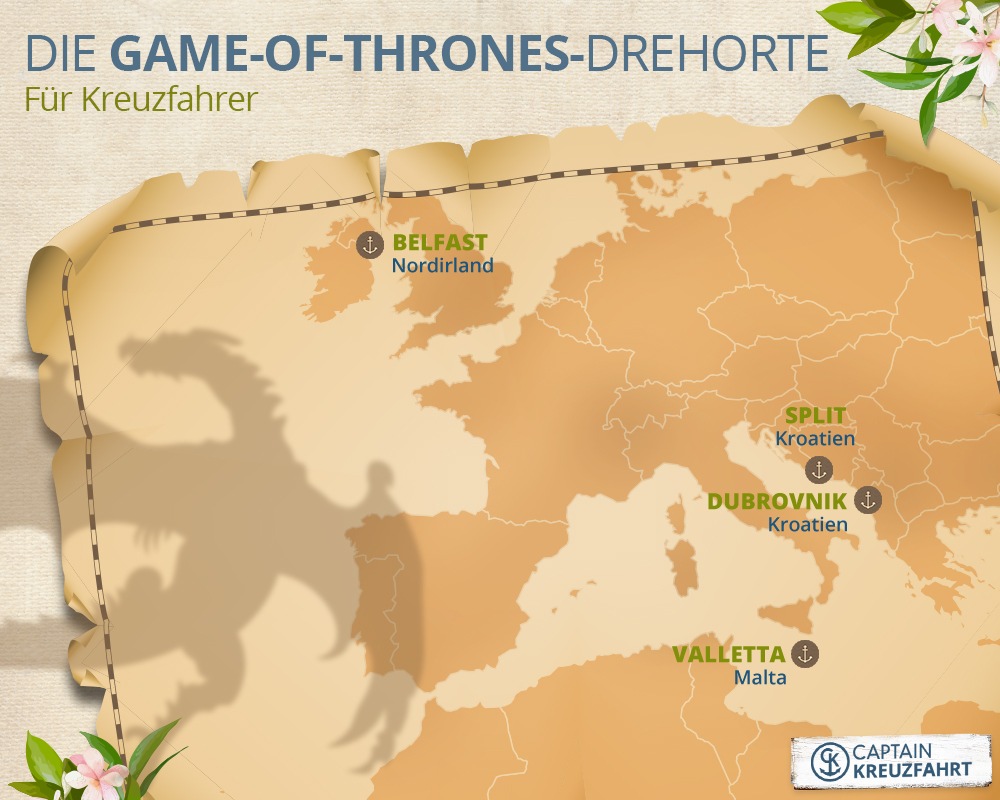 Während einer Kreuzfahrt beliebte Game-of-Thrones-Drehorte entdecken