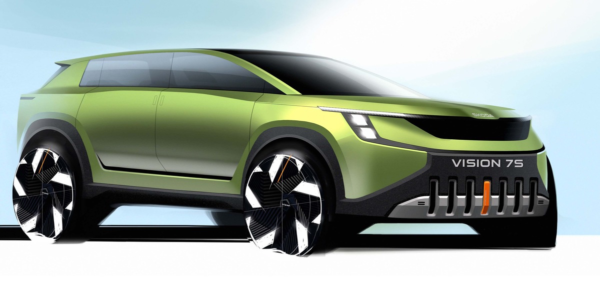 ŠKODA veröffentlicht erste Exterieurskizzen der VISION 7S